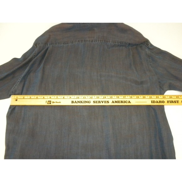 Haupt Germany Shirt Mens XL Blue Tinted Denim Chambray Button Down Long Sleeve - Picture 9 of 14